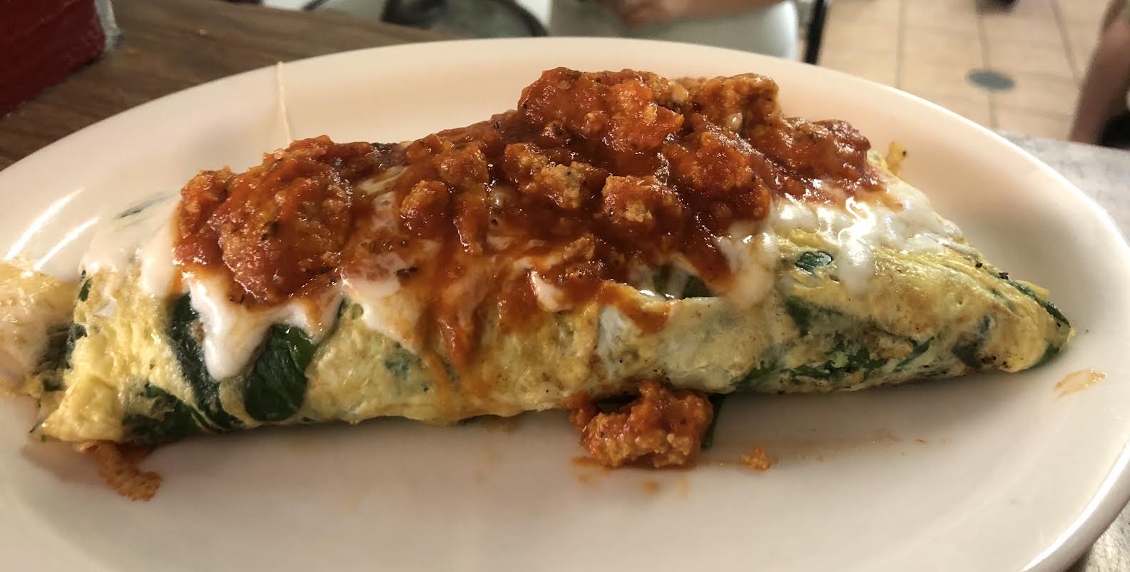 Omelet fresh from the kitchen