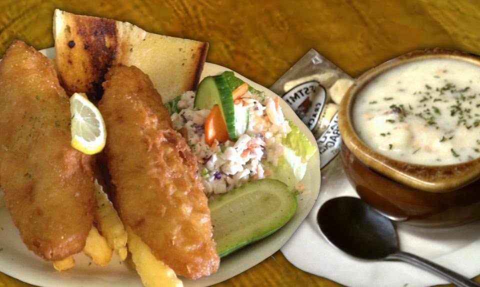 Fish, chips and soup